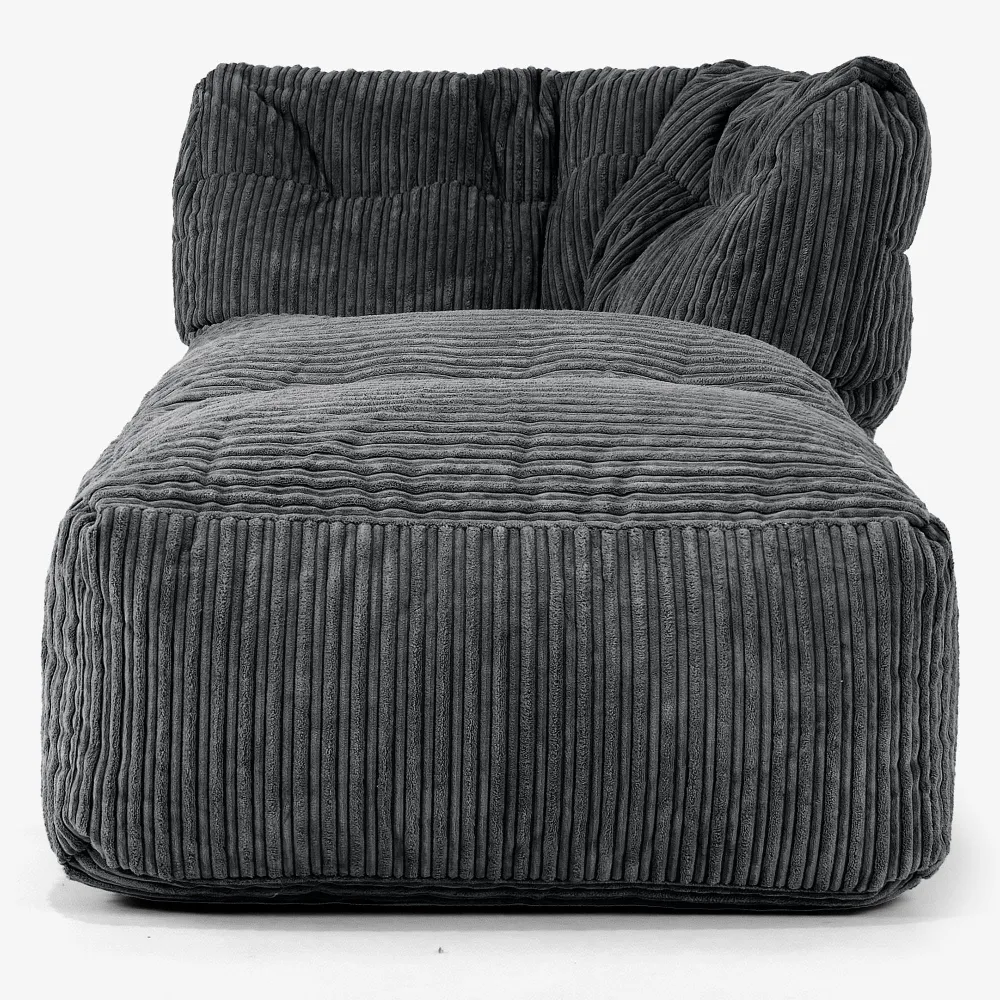 Modulares Sofa Sitzsack, Rechte Chaiselongue - Cord Schwarz