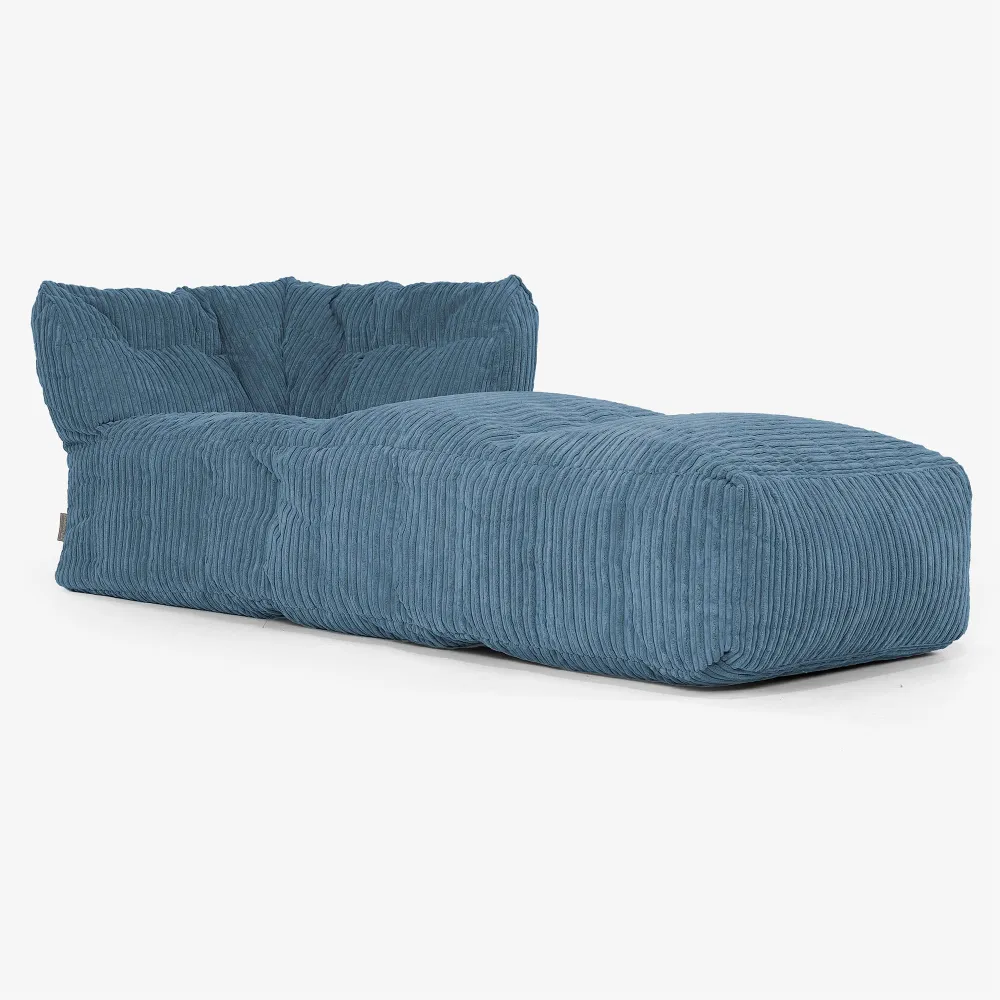 Modulares Sofa Sitzsack, Rechte Chaiselongue - Cord Marineblau