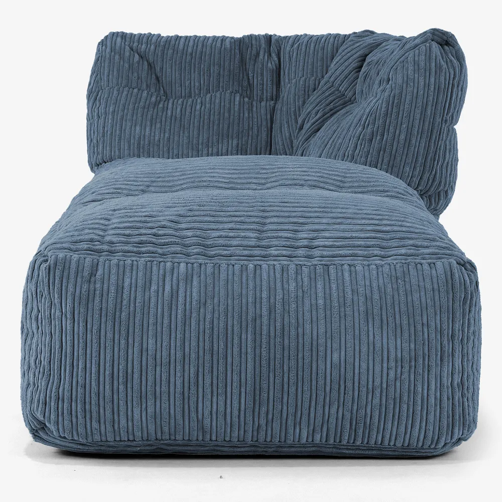 Modulares Sofa Sitzsack, Rechte Chaiselongue - Cord Marineblau