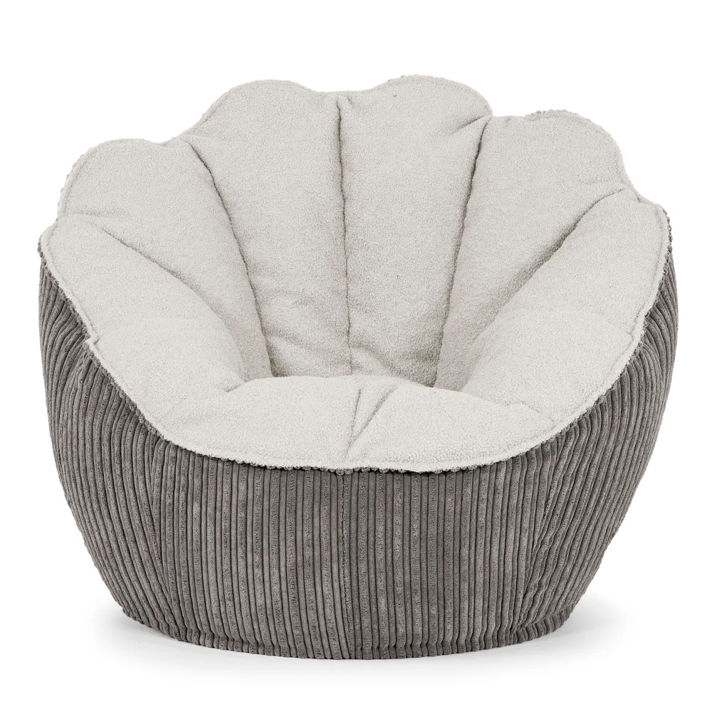 Natalia Sacco Sitzsack Stuhl - Bouclé & Cord Graphitgrau