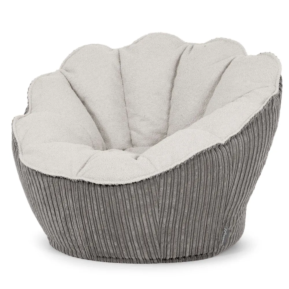 Natalia Sacco Sitzsack Stuhl - Bouclé & Cord Graphitgrau