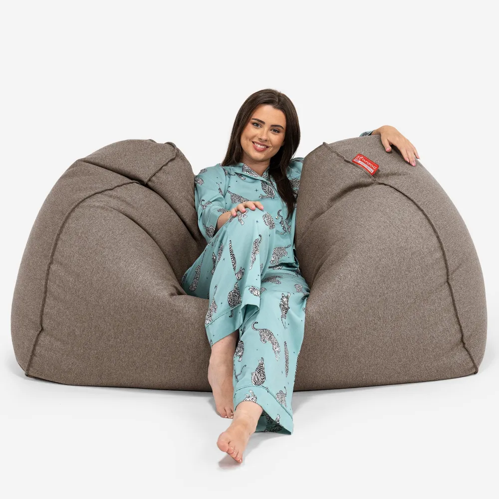 Riesen Sitzsack Couch - Interalli Wolle Biscuit