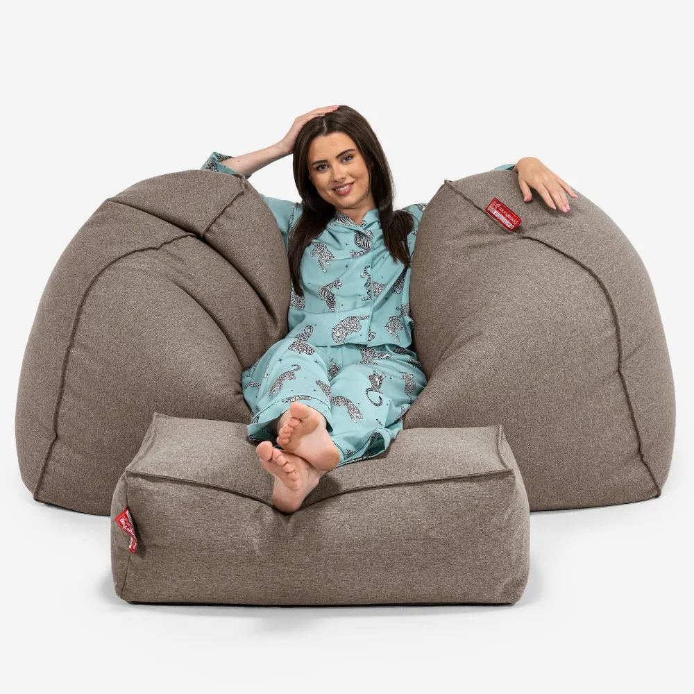 Riesen Sitzsack Couch - Interalli Wolle Biscuit