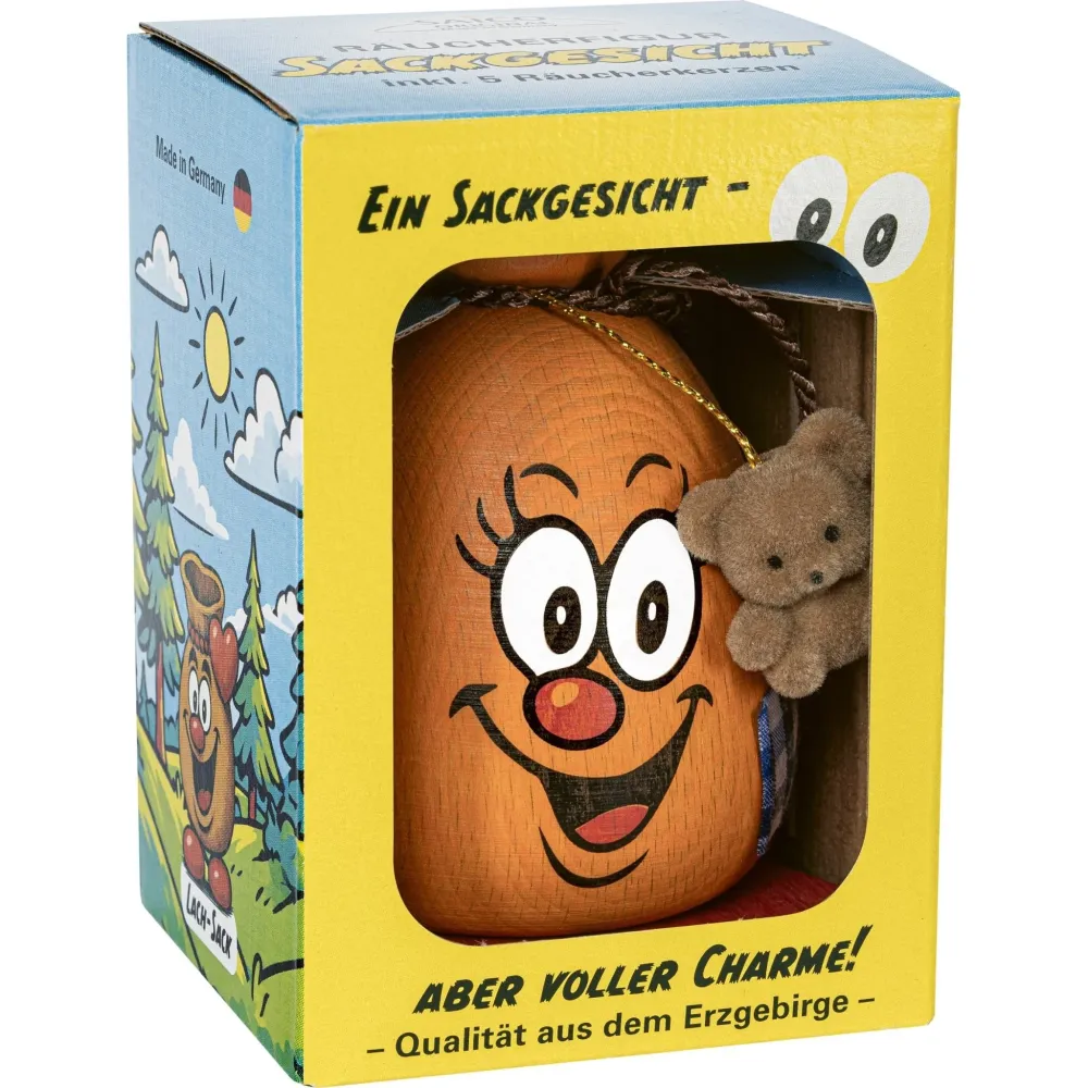 Räuchermännchen "Alter-Sack", farbig, 9 cm