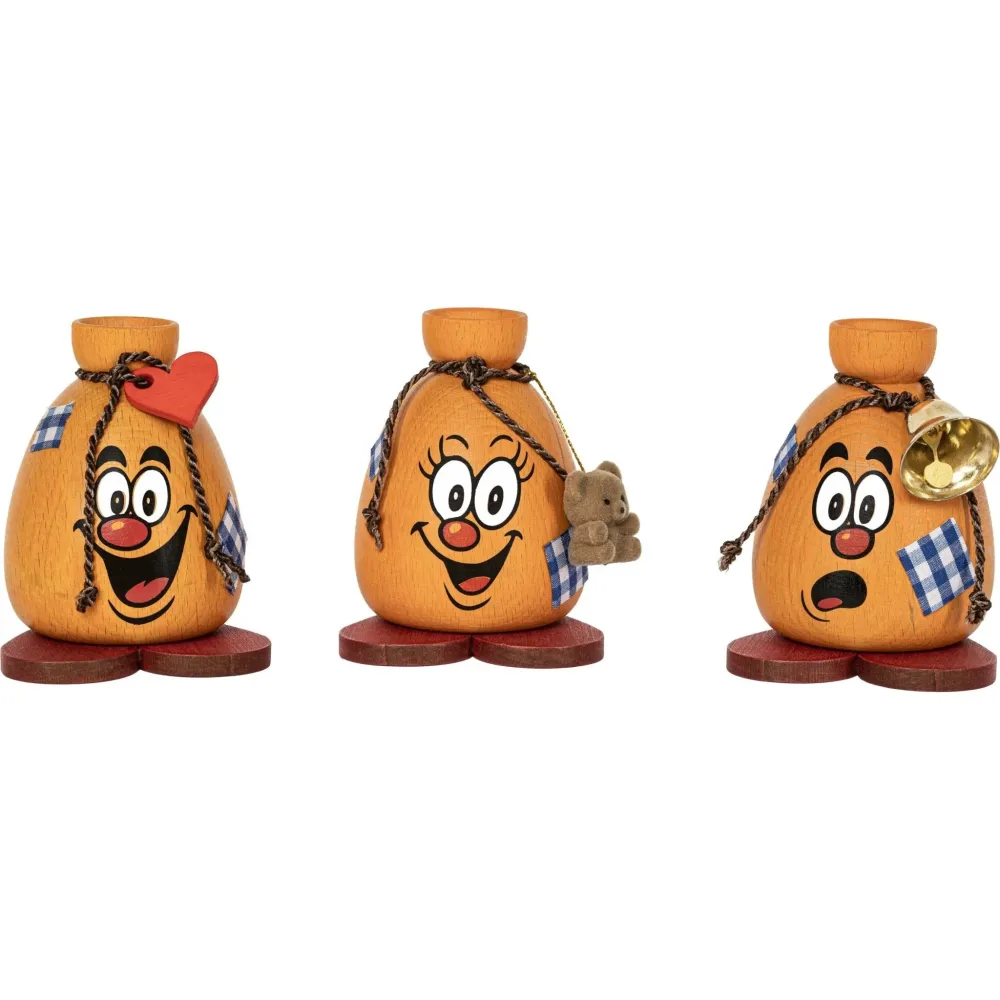 Räuchermännchen "Alter-Sack", farbig, 9 cm