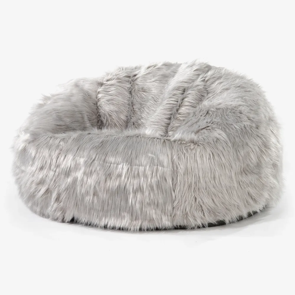 Sitzsack Sofa - Mongolisches Kunstfell Grau