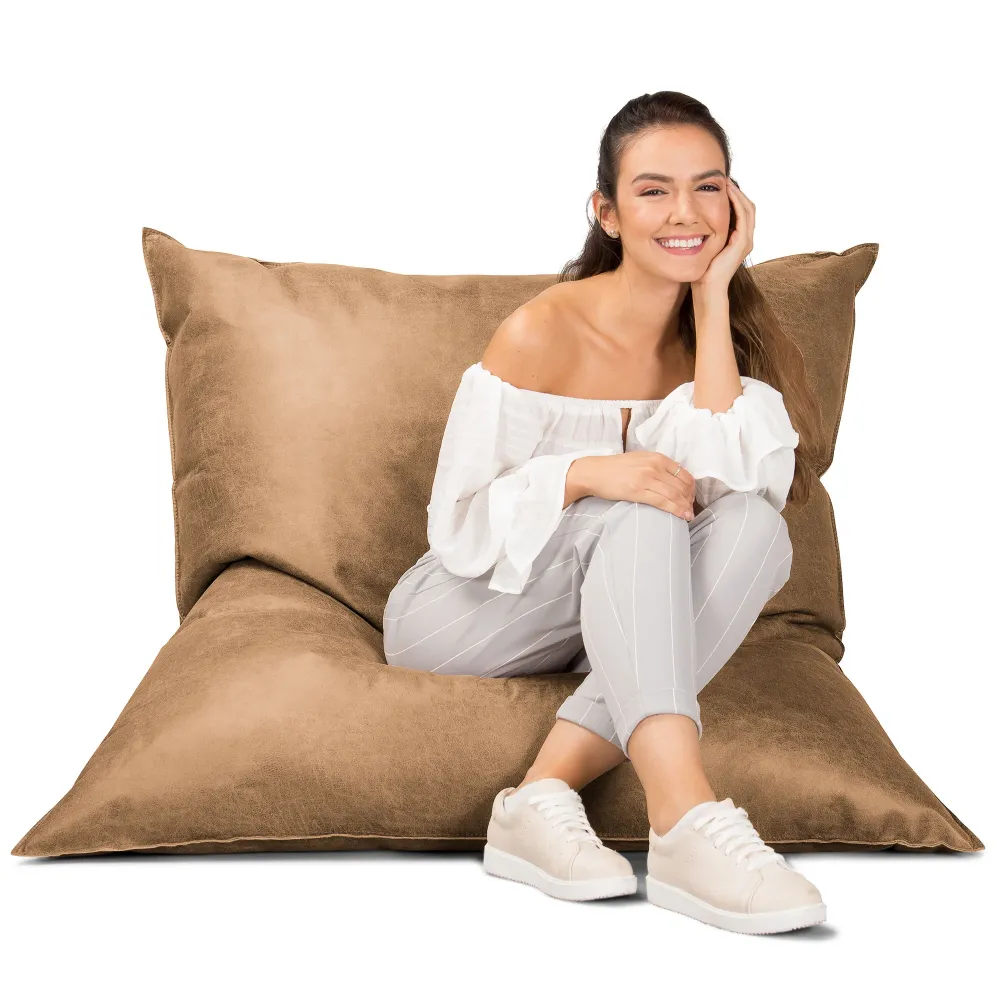 Sitzsack XXL - Vintage Leder Goldbraun