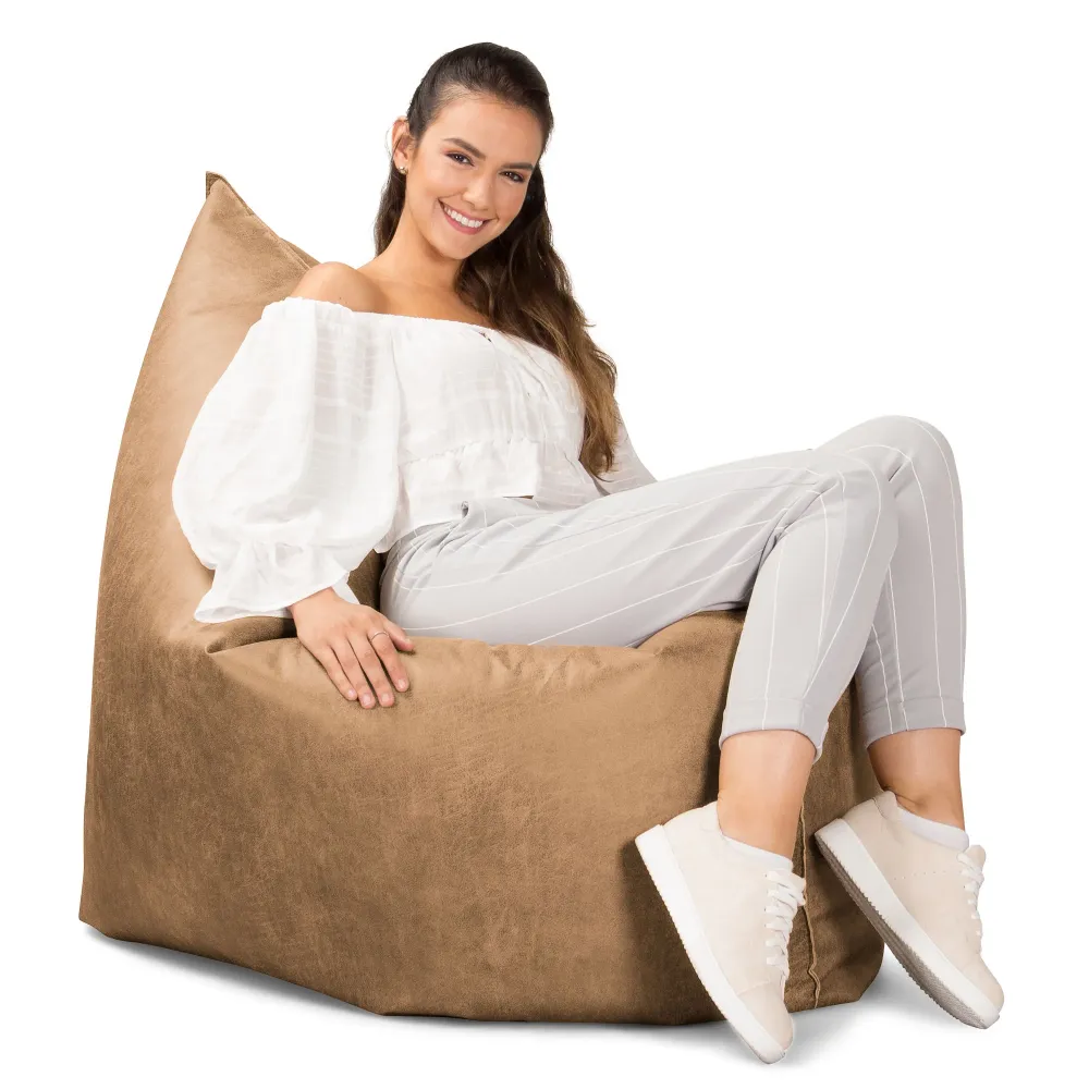 Sitzsack XXL - Vintage Leder Goldbraun