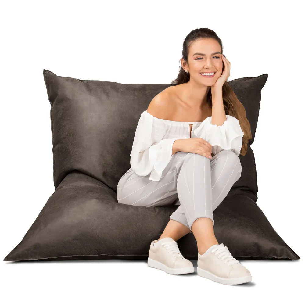 Sitzsack XXL - Vintage Leder Schiefergrau