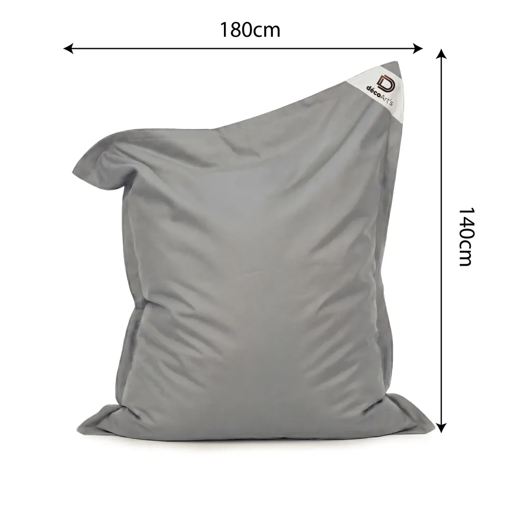 XXL-Riesen-Sitzsack 180x140 Kieselgrau - Wasserdicht & Abnehmbar (Schaumstoff)