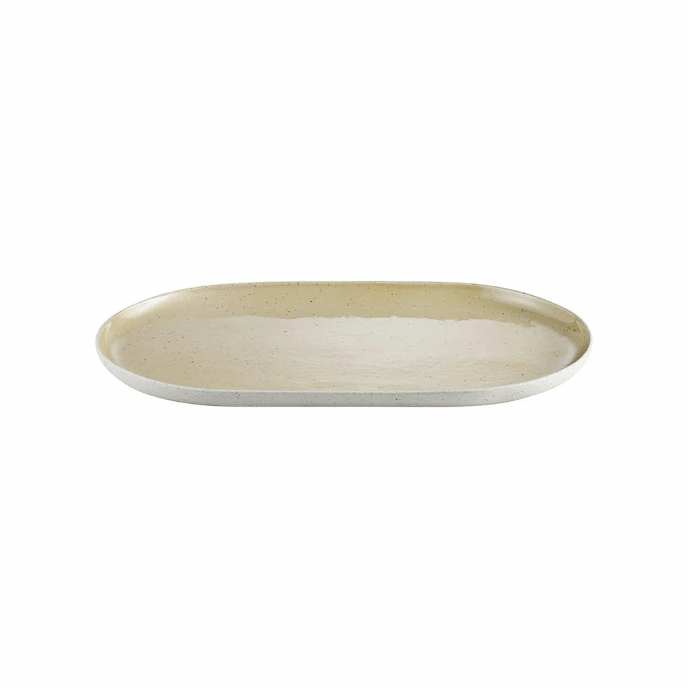 Blomus Servierplatte Sablo, Servierteller, Steingut, Savannah, 35 x 20 cm, 64391