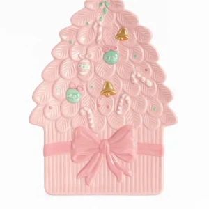 Goldline-Candy Pastell Rosa Servierplatte mit Gold und Pastell Details, 37cm x 23cm