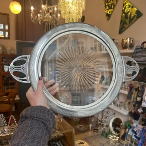 Große antike Jugendstil Servierplatte Gebr. Schuh