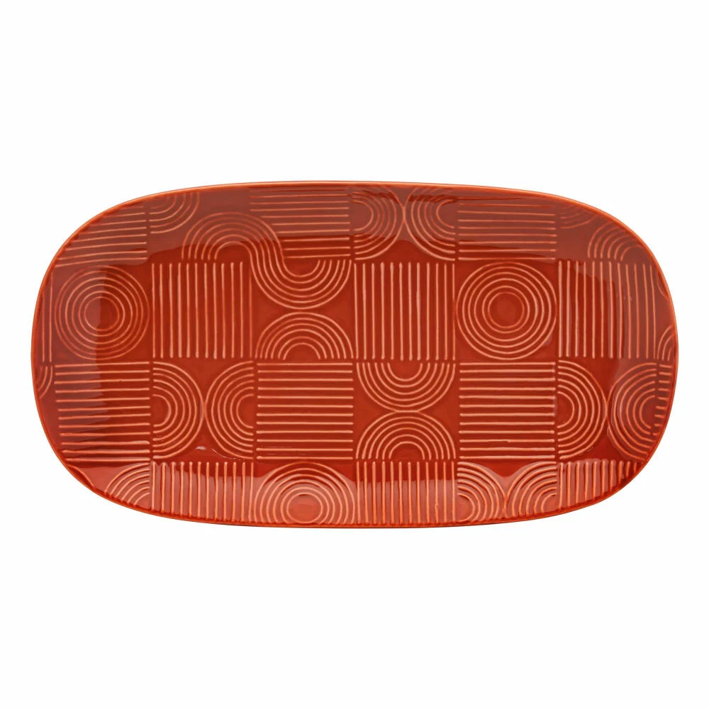 Maxwell & Williams Platte Arc eckig, Servierplatte, Keramik, Terracotta, 33 x 18 cm, DR0457