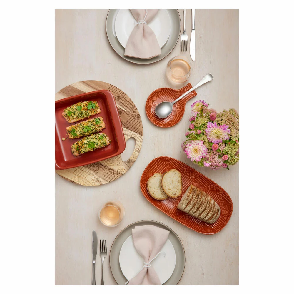 Maxwell & Williams Platte Arc eckig, Servierplatte, Keramik, Terracotta, 33 x 18 cm, DR0457
