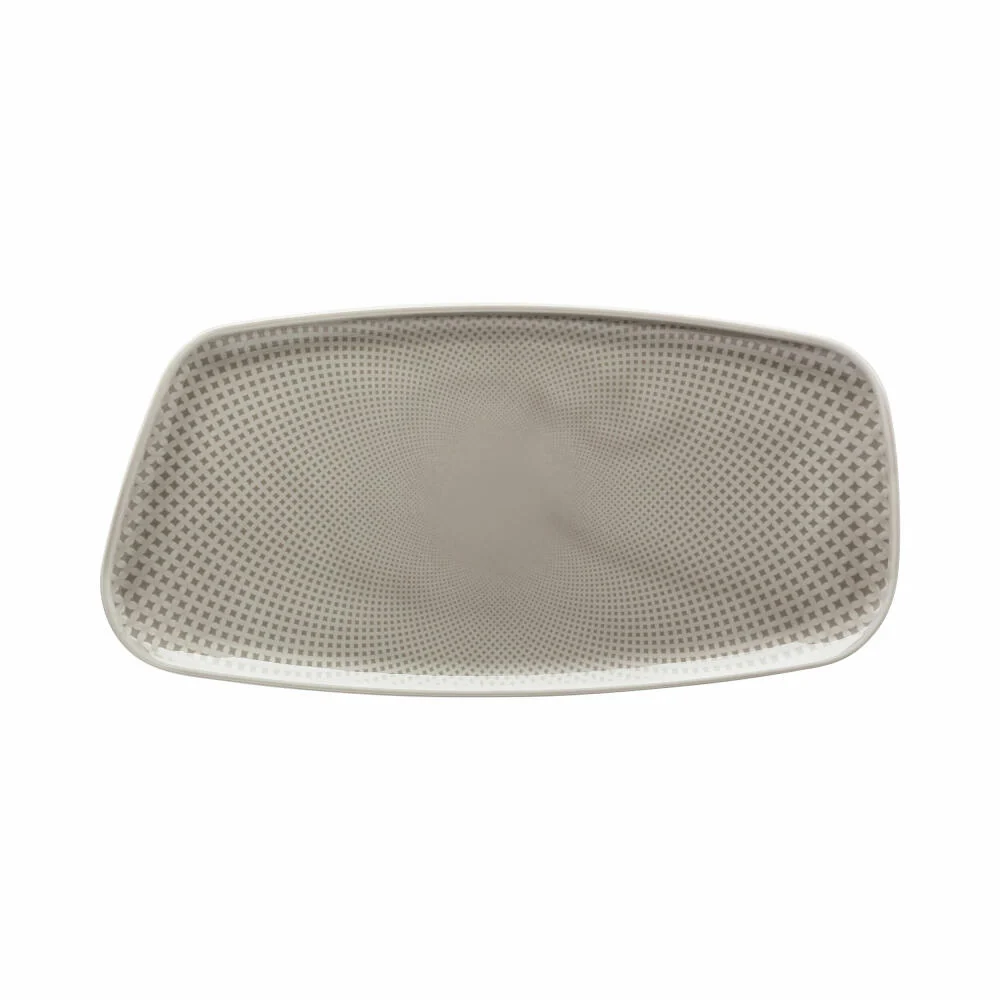 Rosenthal Servierplatte Junto Pearl Grey, Porzellan, Grau, 30 x 15 cm, 10540-405201-12437