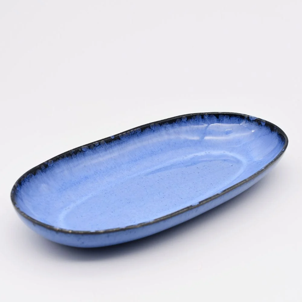 Servierplatte "Amazonia" aus Steingut, Blau - 15cm