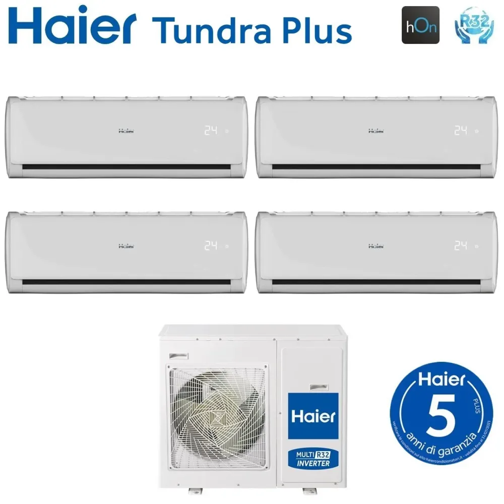 Climatizzatore Condizionatore Haier Quadri Split Inverter serie TUNDRA PLUS 7+7+7+9 con 4U85S2SR3FA R-32 Wi-Fi Integrato 7...