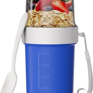 Müslibecher to Go 2in1 Joghurtbecher mit Löffel 870ml
