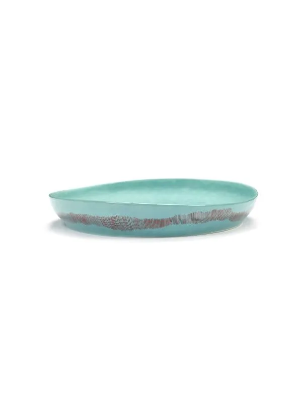 Ottolenghi Servierplatte L azure Swirl-Stripes rot FEAST Serax D36cm