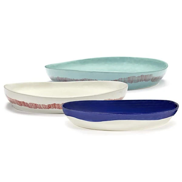 Ottolenghi Servierplatte L azure Swirl-Stripes rot FEAST Serax D36cm