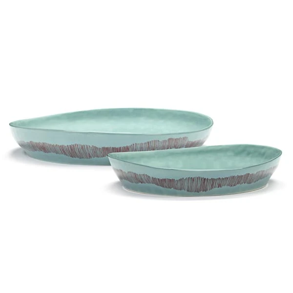 Ottolenghi Servierplatte L azure Swirl-Stripes rot FEAST Serax D36cm