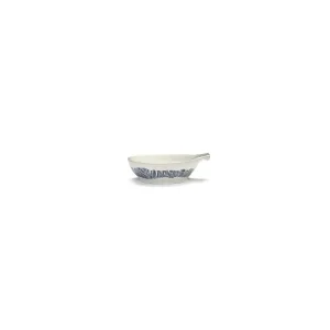 Ottolenghi Tapas-Teller L weiß Swirl-Stripes blau FEAST Serax D11cm