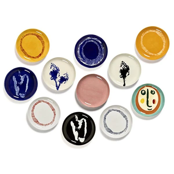 Ottolenghi Teller hoher Rand weiß Pfeffer schwarz FEAST Serax D22XH4cm
