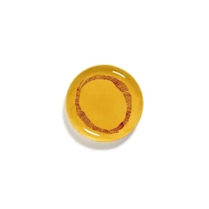 Serax FEAST Teller S gelb Swirl-Stripes rot von Ottolenghi D19xH2cm