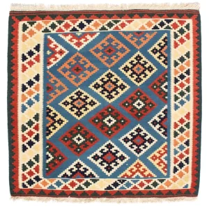Kelim Teppich - Oriental 104 x 100 cm - dunkelblau