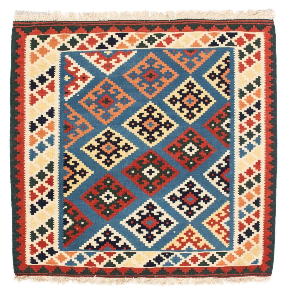 Kelim Teppich - Oriental 104 x 100 cm - dunkelblau