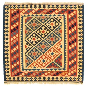 Kelim Teppich - Oriental 106 x 102 cm - gold
