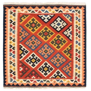 Kelim Teppich - Oriental 106 x 104 cm - rot