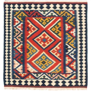 Kelim Teppich - Oriental 107 x 103 cm - rot