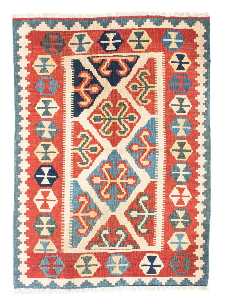Kelim Teppich - Oriental 152 x 110 cm - rot