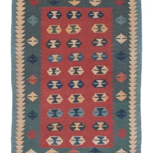 Kelim Teppich - Oriental 163 x 112 cm - dunkelrot