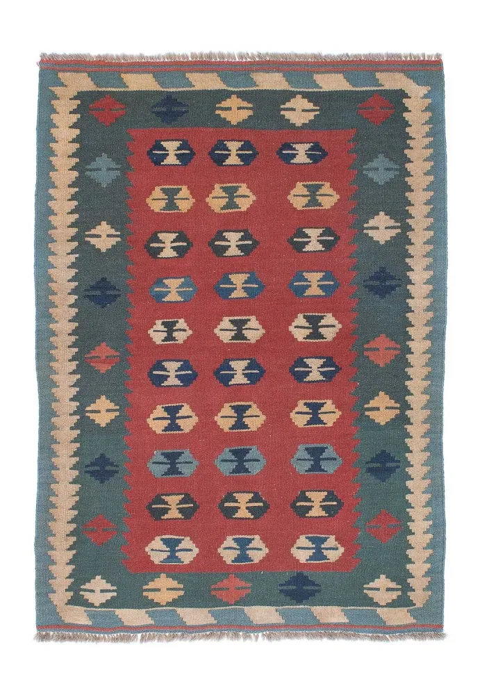 Kelim Teppich - Oriental 163 x 112 cm - dunkelrot