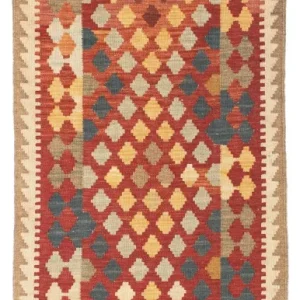 Kelim Teppich - Oriental 198 x 74 cm - hellrot