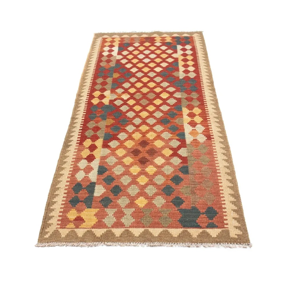 Kelim Teppich - Oriental 198 x 74 cm - hellrot