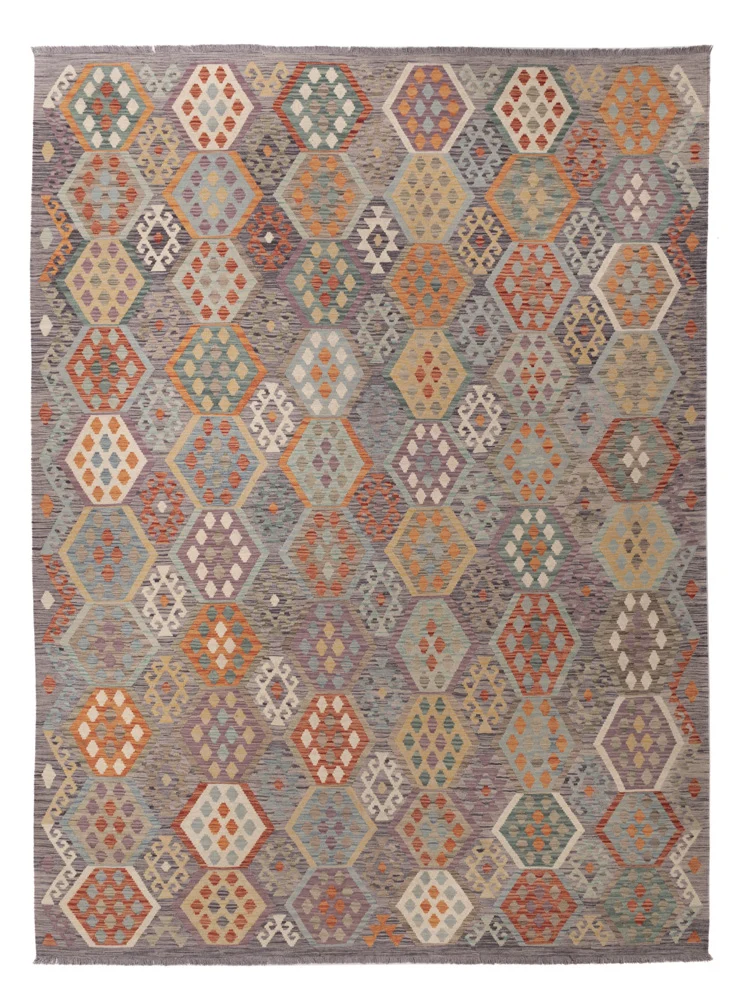 Kelim Teppich - Splash - 346 x 257 cm - bunt