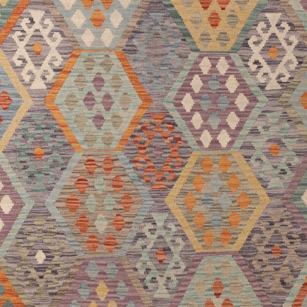 Kelim Teppich - Splash - 346 x 257 cm - bunt