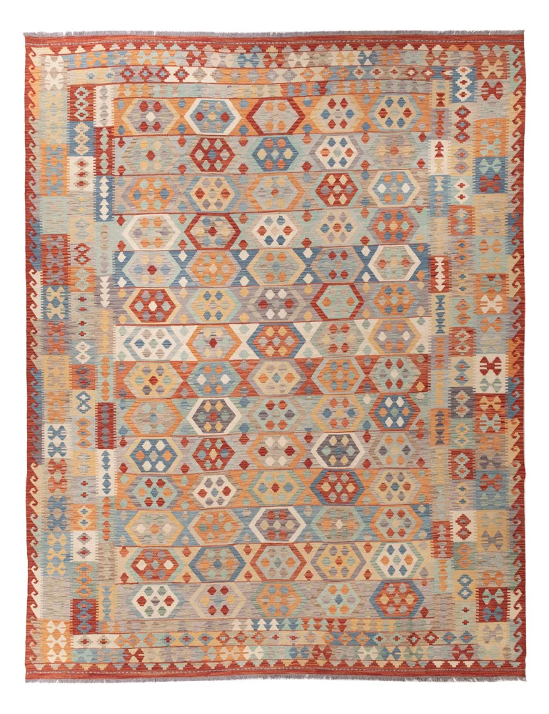 Kelim Teppich - Splash - 393 x 301 cm - bunt