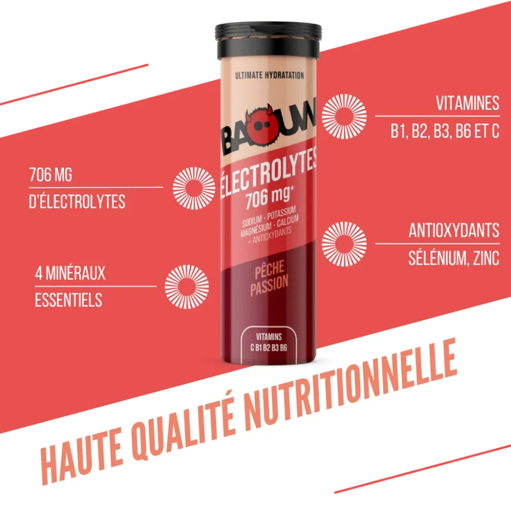 BAOUW Energy Drink (10 Pastillen Tube) Pfirsich/Passionsfrucht