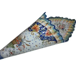 Französischer Wandhalter für Briefe und Blumen aus Porzellan, Ende 19. Jahrhundert