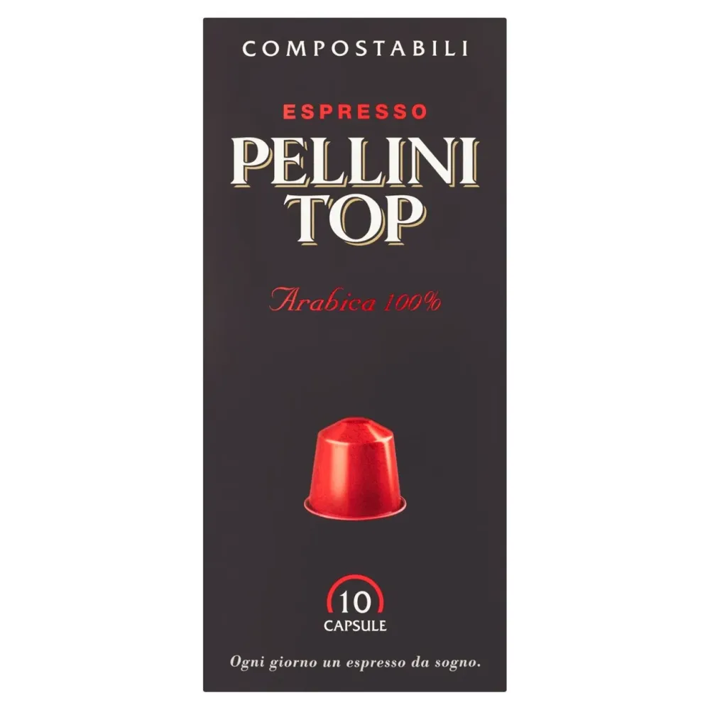 Pellini Top Arabica 100% kompostierbarer Nespresso -kompatibler Kaffeekapseln 10 pro Pack