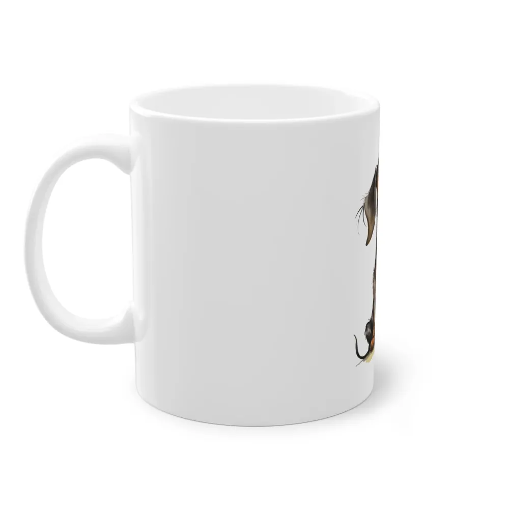 Weiße Tasse "Funny Dachshund"