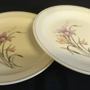 2er Set DESSERTTELLER - Keramik / Steingut, Flora Blumen Blüten Pflanzen Motiv Dekor