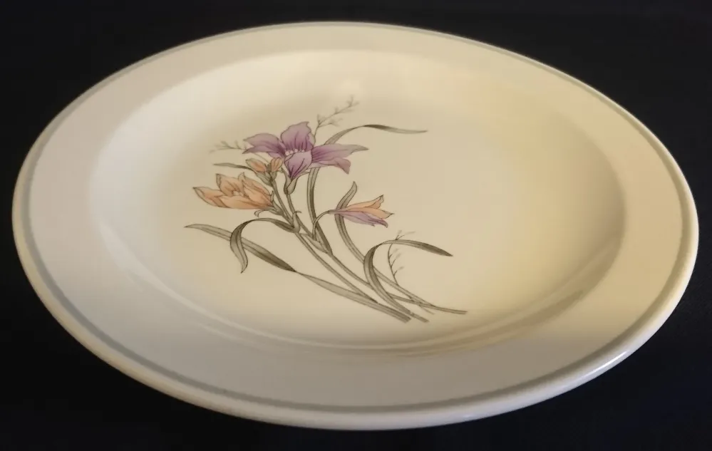 2er Set DESSERTTELLER - Keramik / Steingut, Flora Blumen Blüten Pflanzen Motiv Dekor