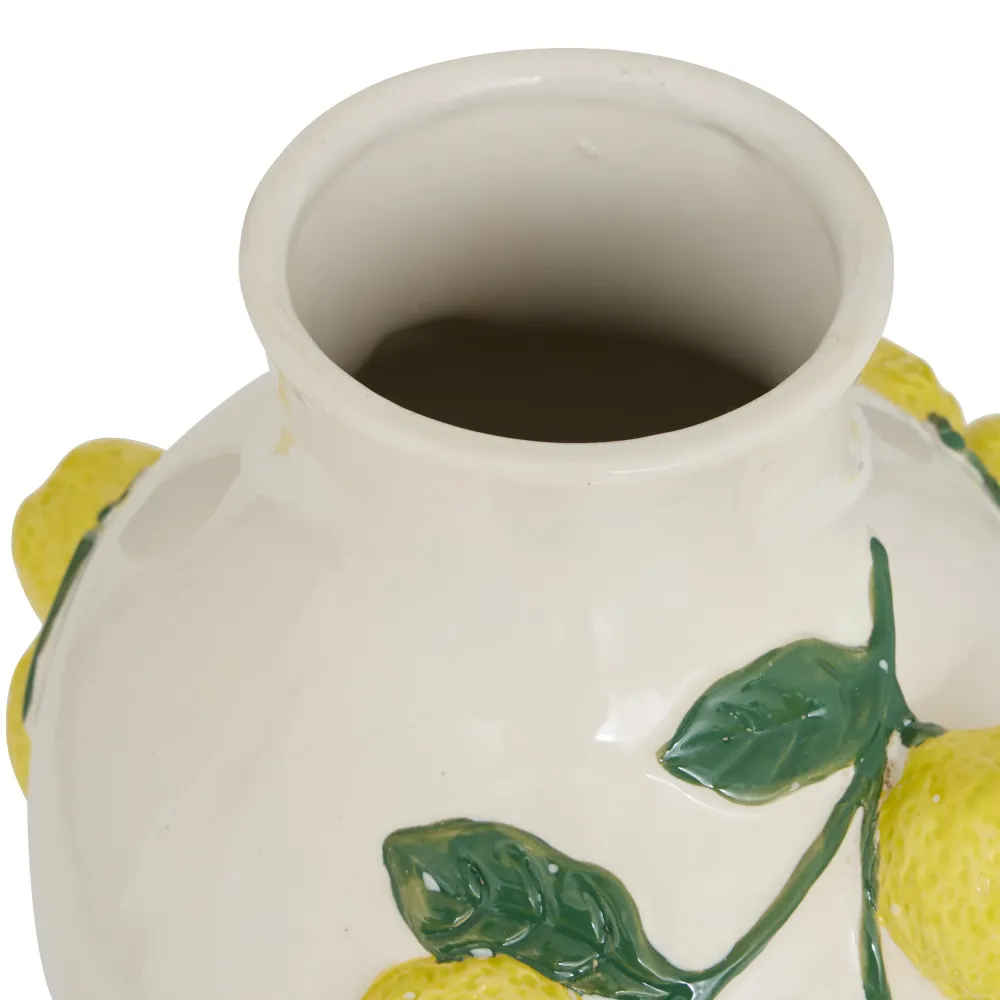 Atmosphera Fruity Keramikvase – 23 x 20 x 33 cm – Beige/Gelb