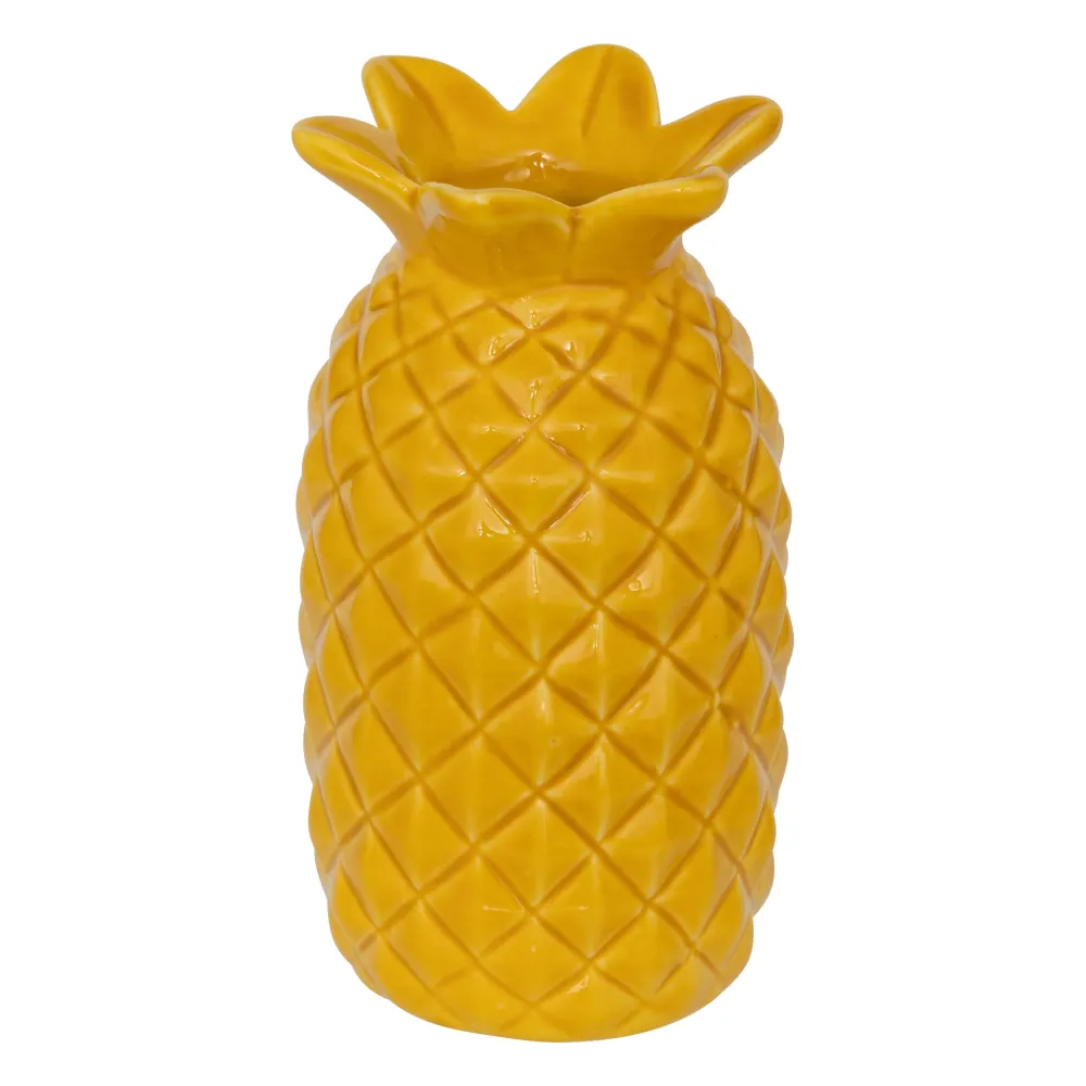 Atmosphäre Keramik Yucatan Ananas Vase - Ø9xh10cm - Gelb -